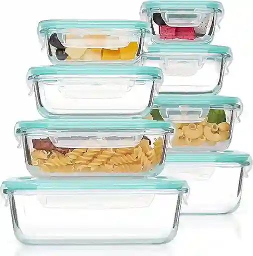 Refractarios X8 En Vidrio Organizador De Cocina Hermético