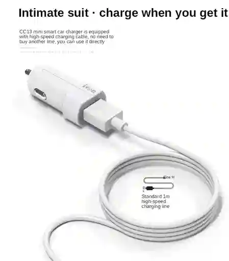 Cargador Tipo C Para Carro Carga Rápida 3.0amp