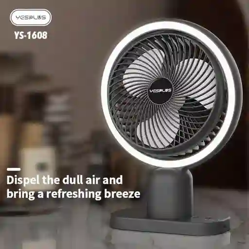Ventilador Silencioso Con Luz Nocturna Para Escritorio Ys-1608