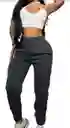 Sudadera Jogger Con Bolsillos Y Estampado Gris Oscuro