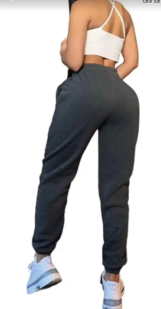 Sudadera Jogger Con Bolsillos Y Estampado Gris Oscuro