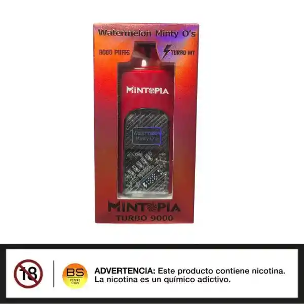 Vape Watermelon Minty O.s - Mintopia 9000 Puffs