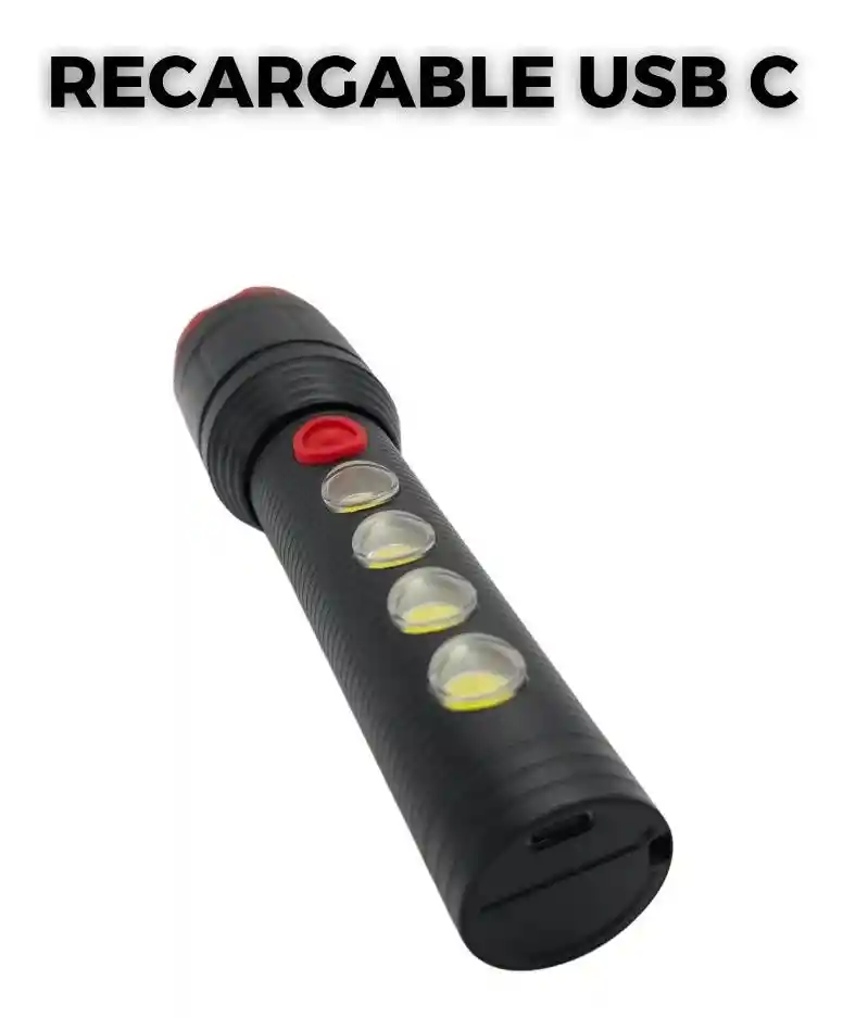 Linterna Recargable Led De Mano 10,000 Lumenes Usb