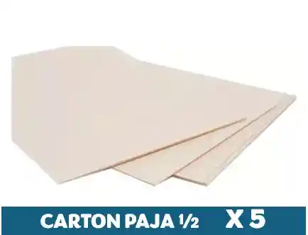 Cartón Paja - Medio Pliego 1/2 X 5und
