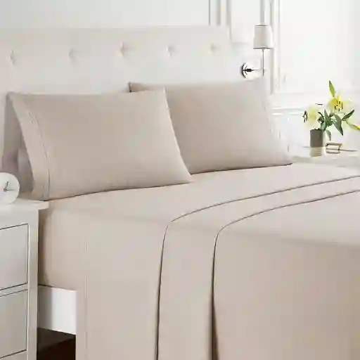 Juego De Sábanas Doble Color Lino Bedlife 1.800 Hilos
