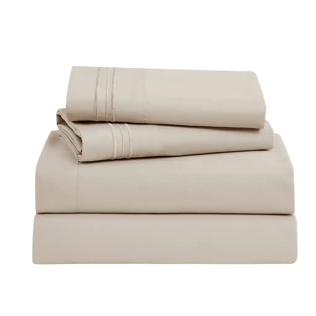 Juego De Sábanas Doble Color Lino Bedlife 1.800 Hilos