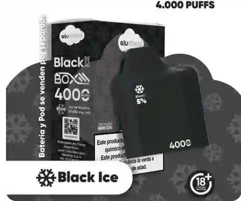 Glucloud Vapeador Box Pod Black Ice 4000 Puff 5% Nicotina
