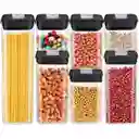 Recipiente Comida Tuppers Hermetico Set X7 Plástico Con Tapa