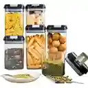 Recipiente Comida Tuppers Hermetico Set X7 Plástico Con Tapa