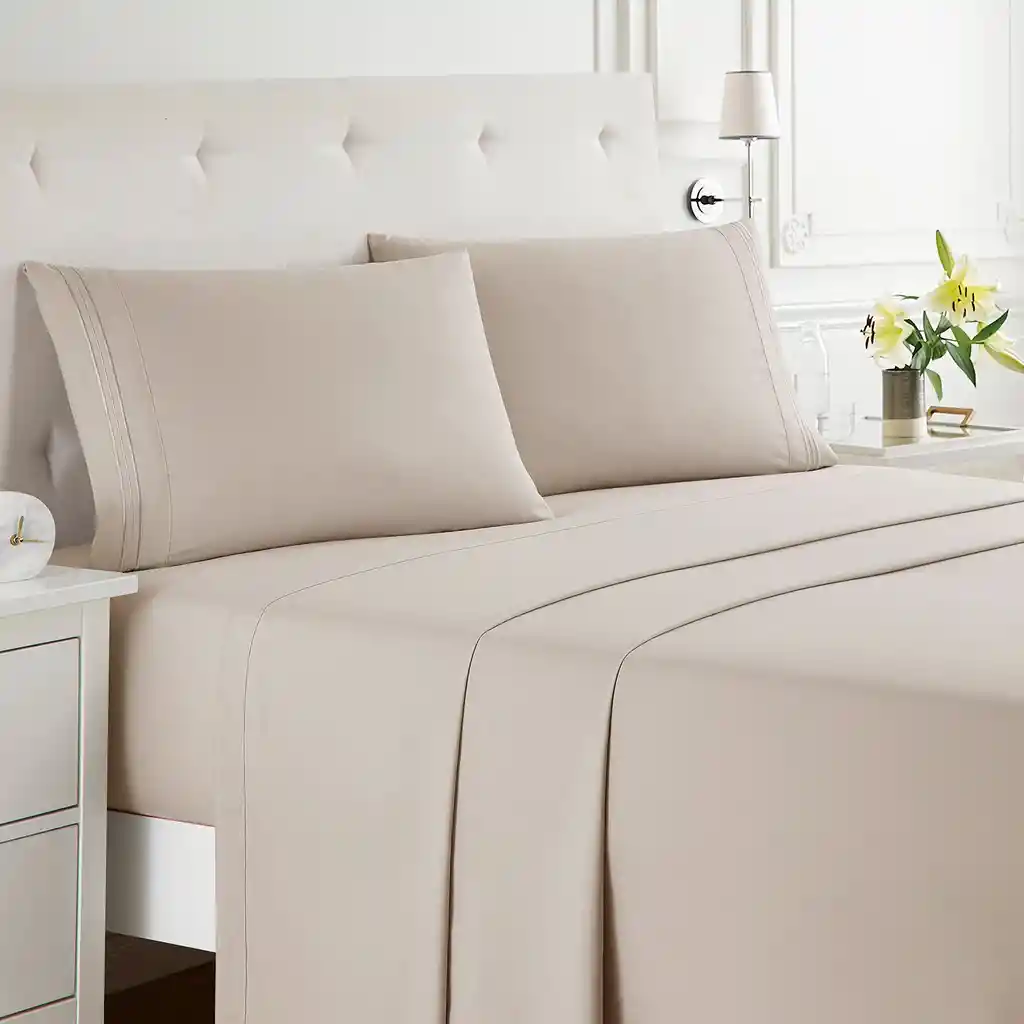 Juego De Sábanas King Color Lino Bedlife 1.800 Hilos
