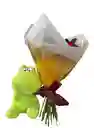 Bouquet Rosas 18 Rojas Y Peluche Dinosaurio Neon