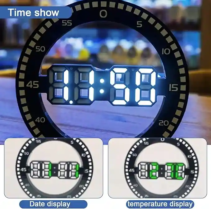 Reloj Led Luminoso Digital 3d Silencioso