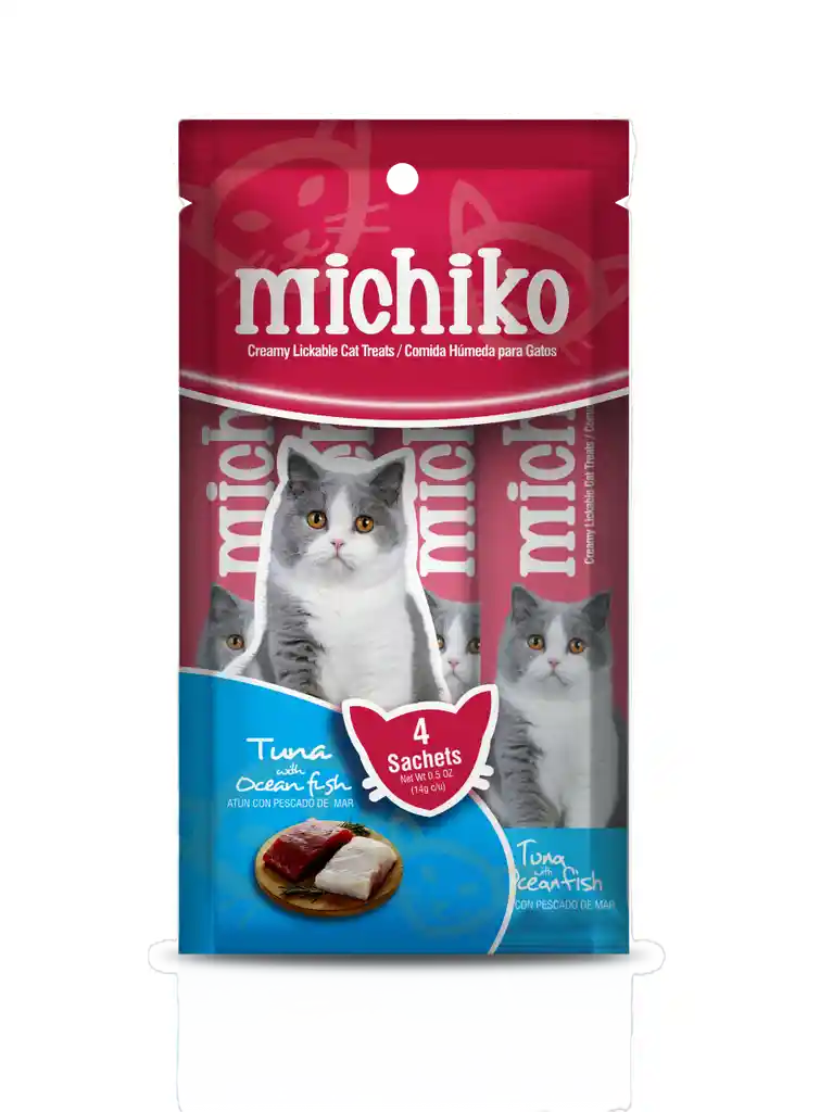 Sobre Michiko Atun Con Pescado X4 Sachets (fucsia)