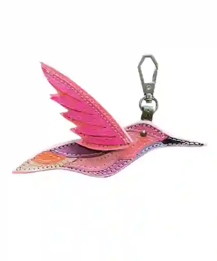 Charm Colibrí, Llavero En Cuero