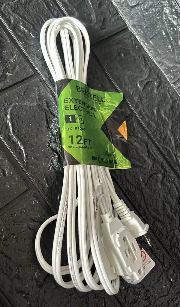 Extencion Electrica 12ft 3.65 Metros Cable Blanco