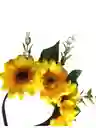 Diadema Corona De Flores Artificiales Disfraz Decoracion Color Amarillo