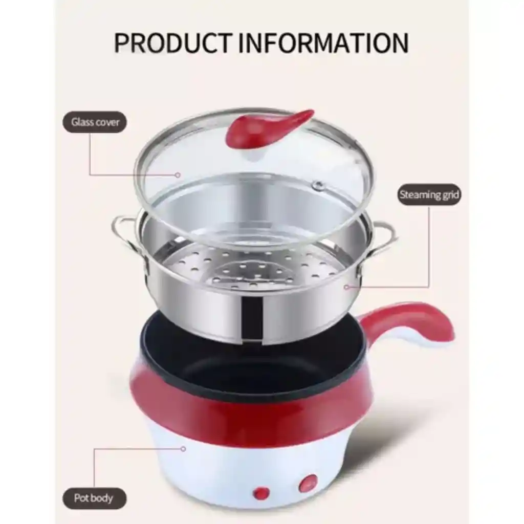 Mini Olla Electrica Coccion Vapor Multifuncional Hogar 2en1