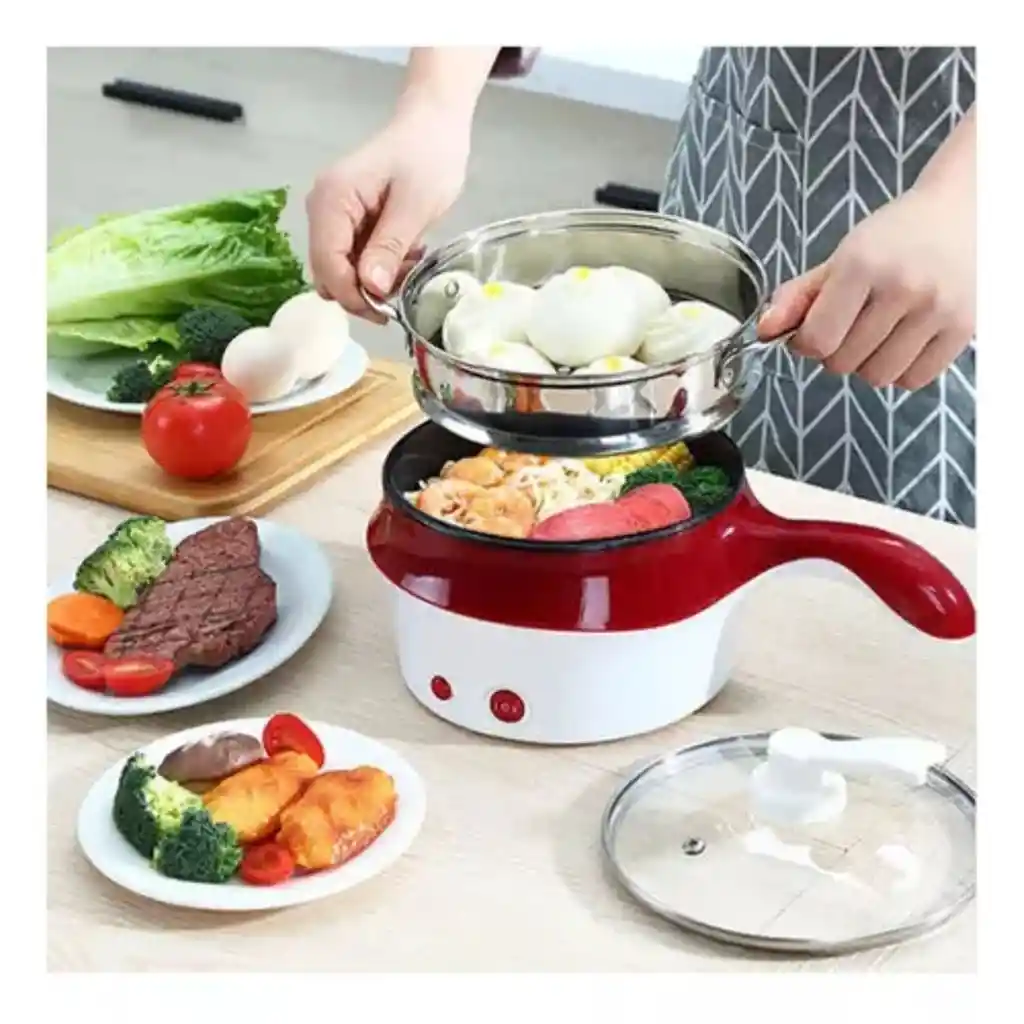 Mini Olla Electrica Coccion Vapor Multifuncional Hogar 2en1