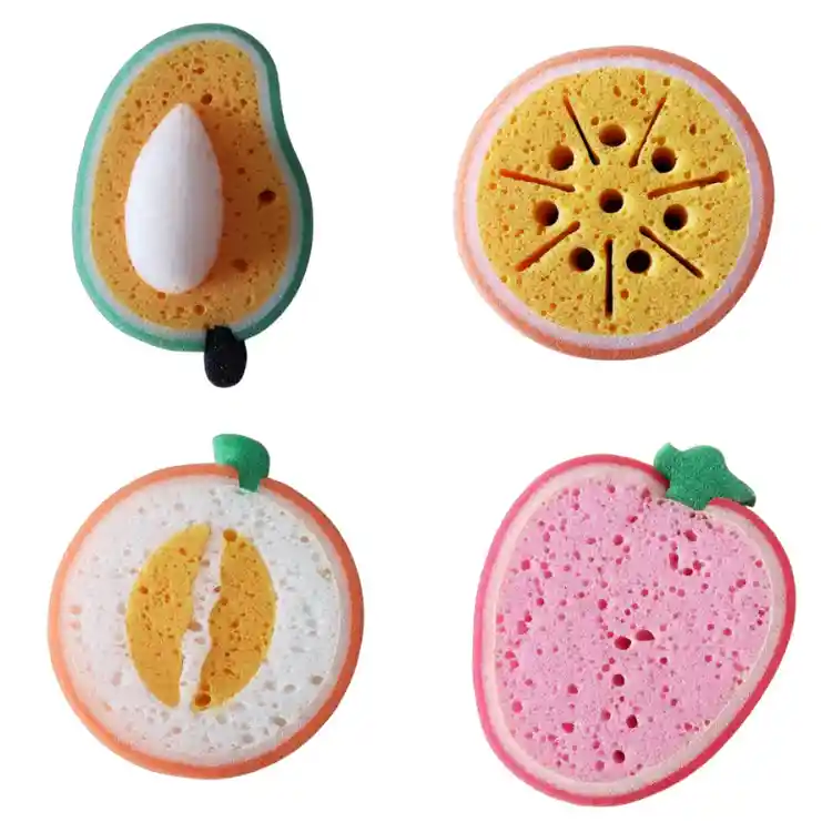 4x Esponja De Fruta