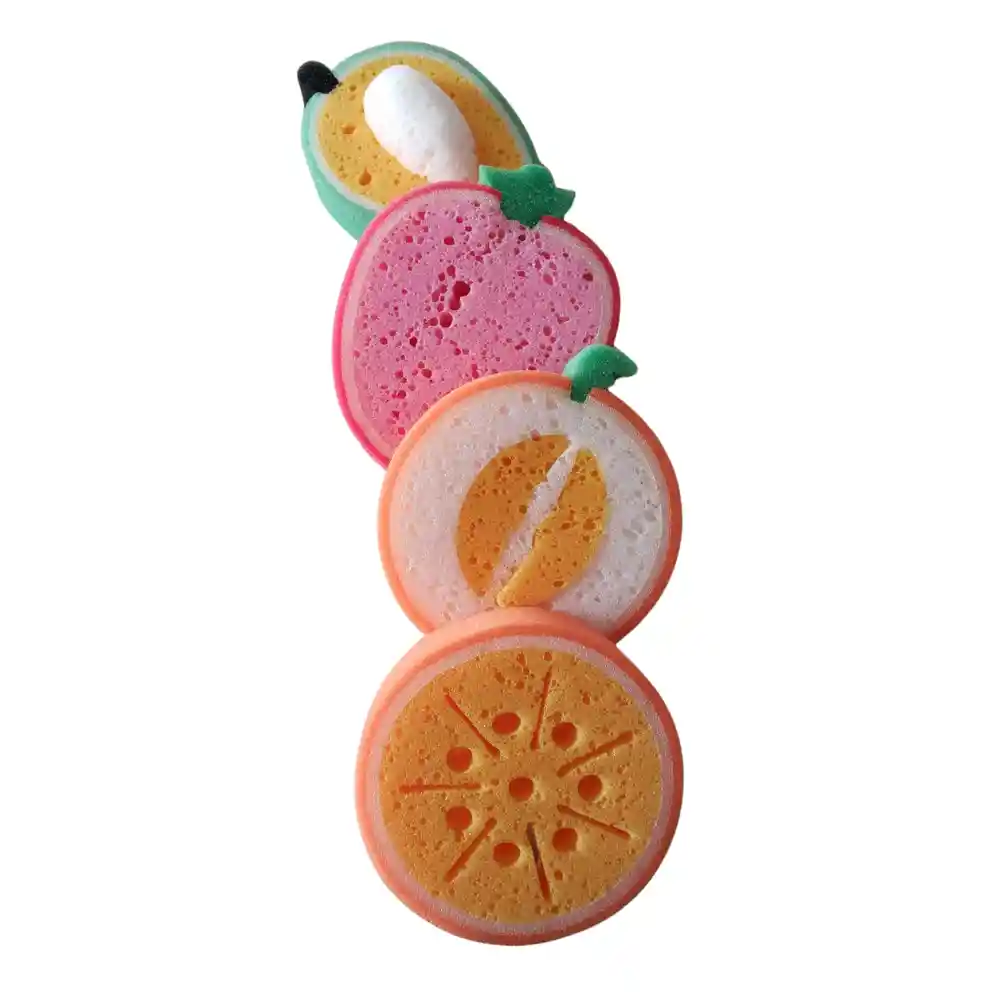 4x Esponja De Fruta