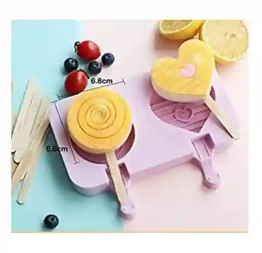 Molde Silicón Munecos Incluye Tapa Y Paletas Para Helados