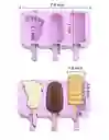 Molde Silicón Munecos Incluye Tapa Y Paletas Para Helados