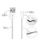 Cable Tipo C Carga Rapida 3.1a Blanco White Energy Marca Del Futuro