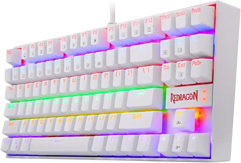 Teclado Blanco Redragon Kumara K552-wr Mecanico Switch Rojo Gaming
