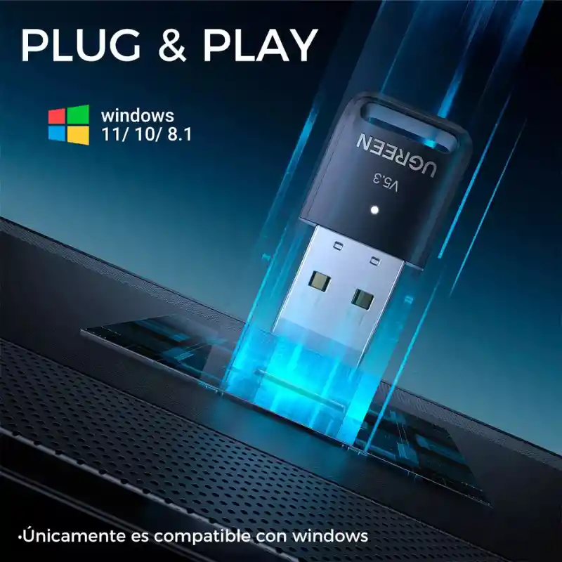 Adaptador Usb Bluetooth 5.3 Dual Para Pc Laptop Ugreen