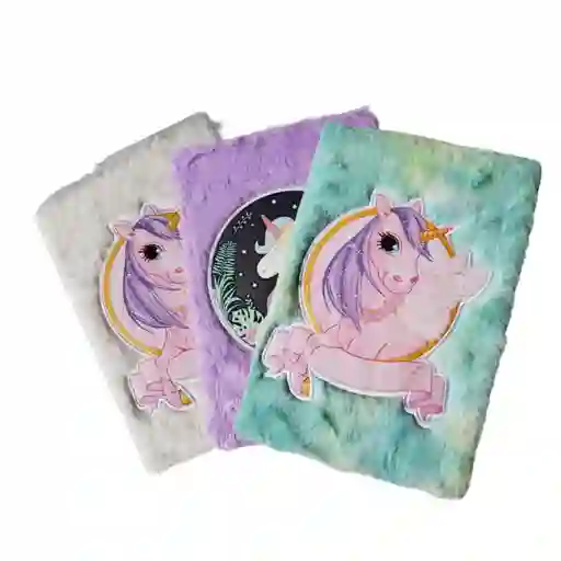 Cuaderno De Peluche Unicornio