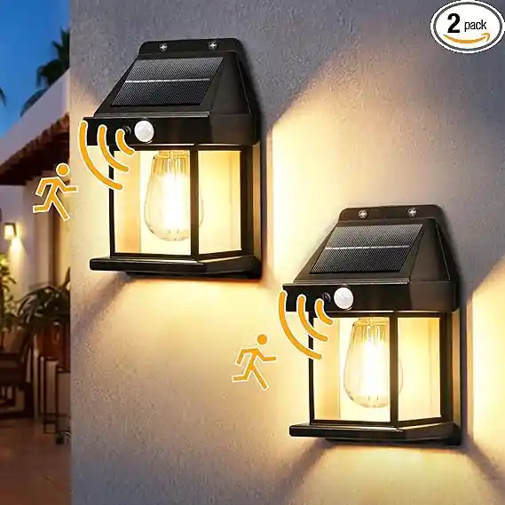 Lámpara Pared Led Panel Solar Y Sensor De Movimiento