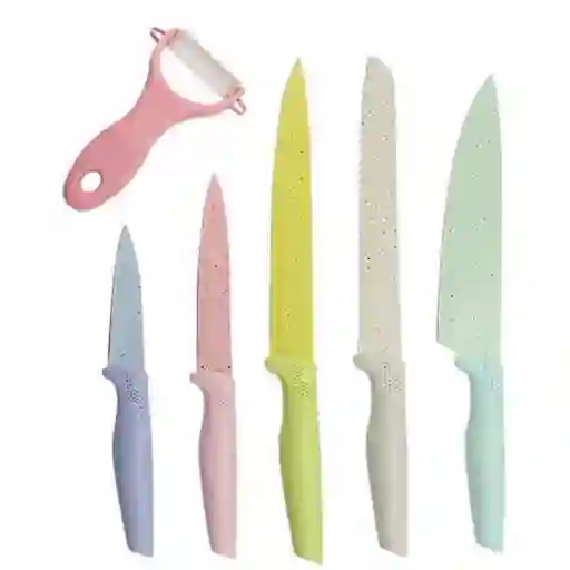 Kit Completo De Cuchillos De Cerámica De Colores