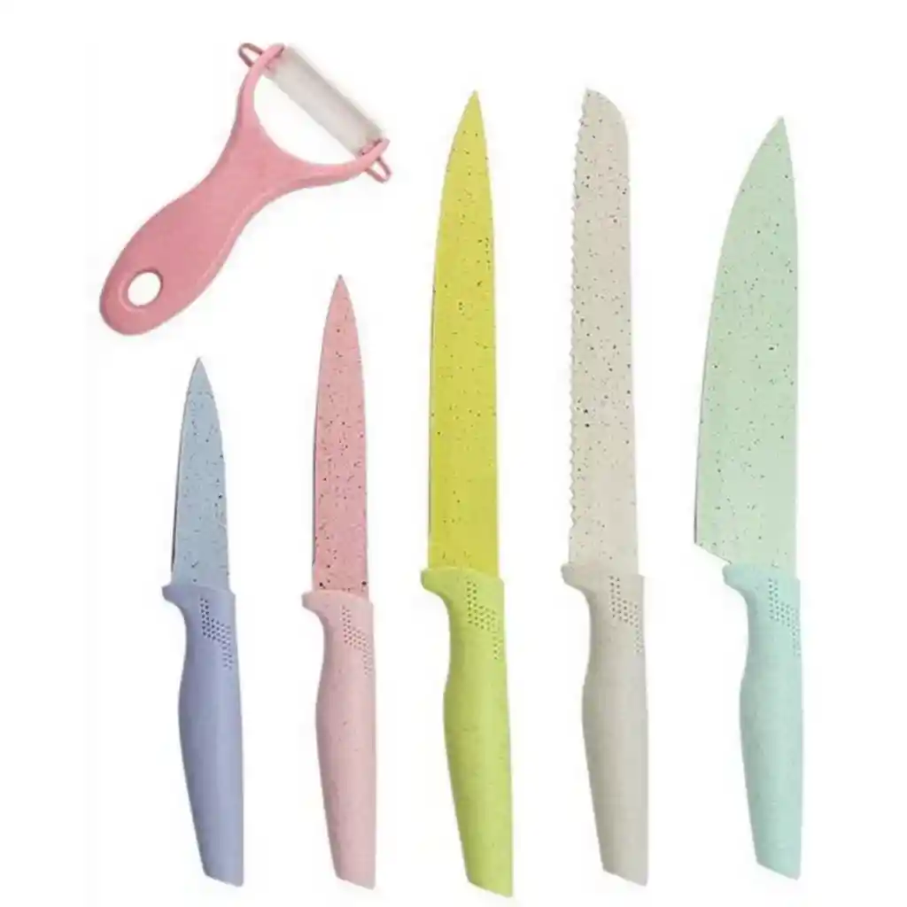 Kit Completo De Cuchillos De Cerámica De Colores