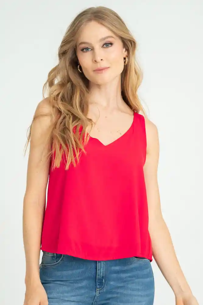 Blusa Mucura Color Rojo Puro Talla M