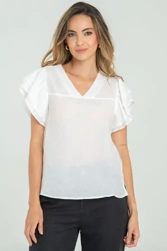 Blusa Windsor Color Blanco Crudo Talla M