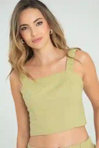 Crop Top Elanha Color Verde Olivo Talla L