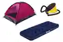 Combo Carpa 2 Personas + Colchon Sencillo + Inflador Pie