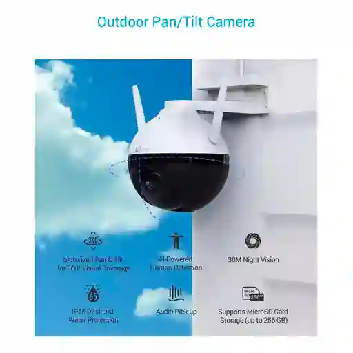 Camara Exterior C8c Ezviz 1080p Wifi Robotica Seguridad