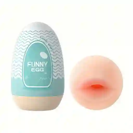 Huevo Masturbador Boca Funny Egg Azul Lilo - Juguete Masculino