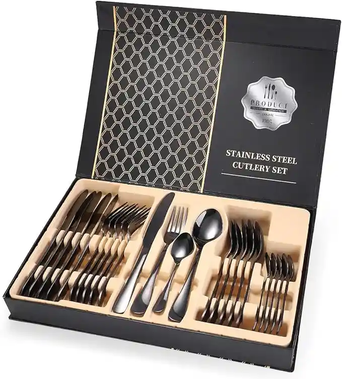Juego De Cubiertos Set De 24 Piezas Acero Inoxidable