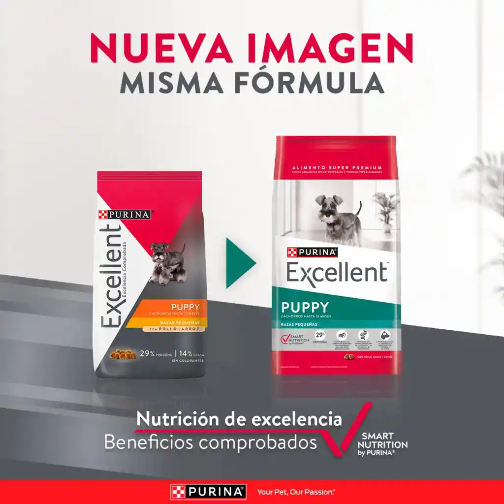 Comida para perros EXCELLENT PUPPY Razas Pequeñas x 3 kg