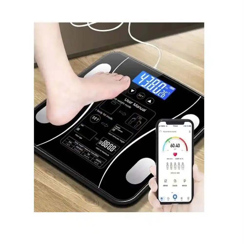Bascula Inteligente Pesa Bluetooth Vidrio Templado Digital Mediciones