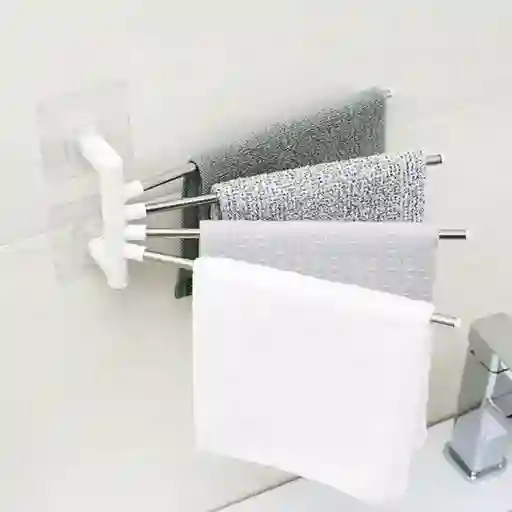 Organizador De Toallas Adhesivo Con Brazo Giratorio 180°