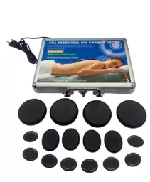 Kit De Terapia Con Piedras Calientes Volcánicas De 16 Pulgadas Y Estuche