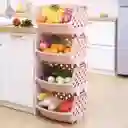 Estante Canasta De Almacenamiento De Mercado X 4 Niveles Rosado