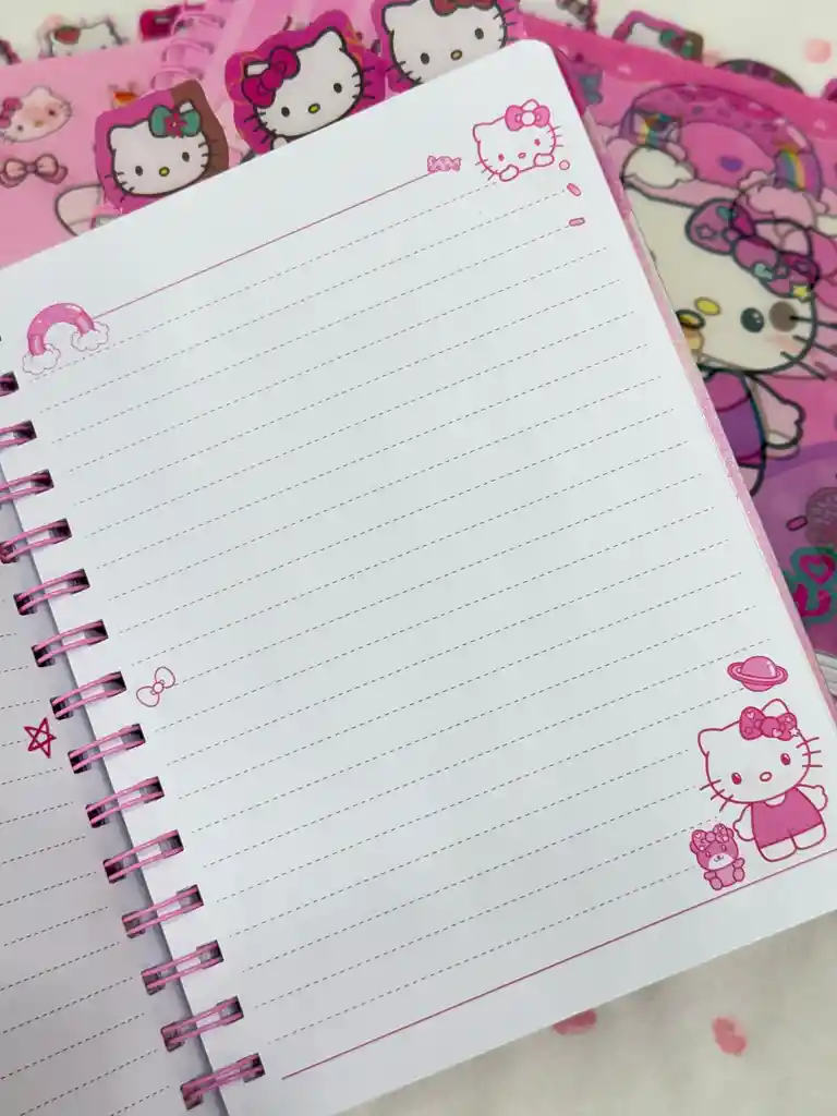 Cuaderno Cinco Materias Hello Kitty Moño
