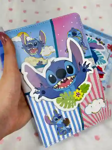 Libreta De Stitch Flores