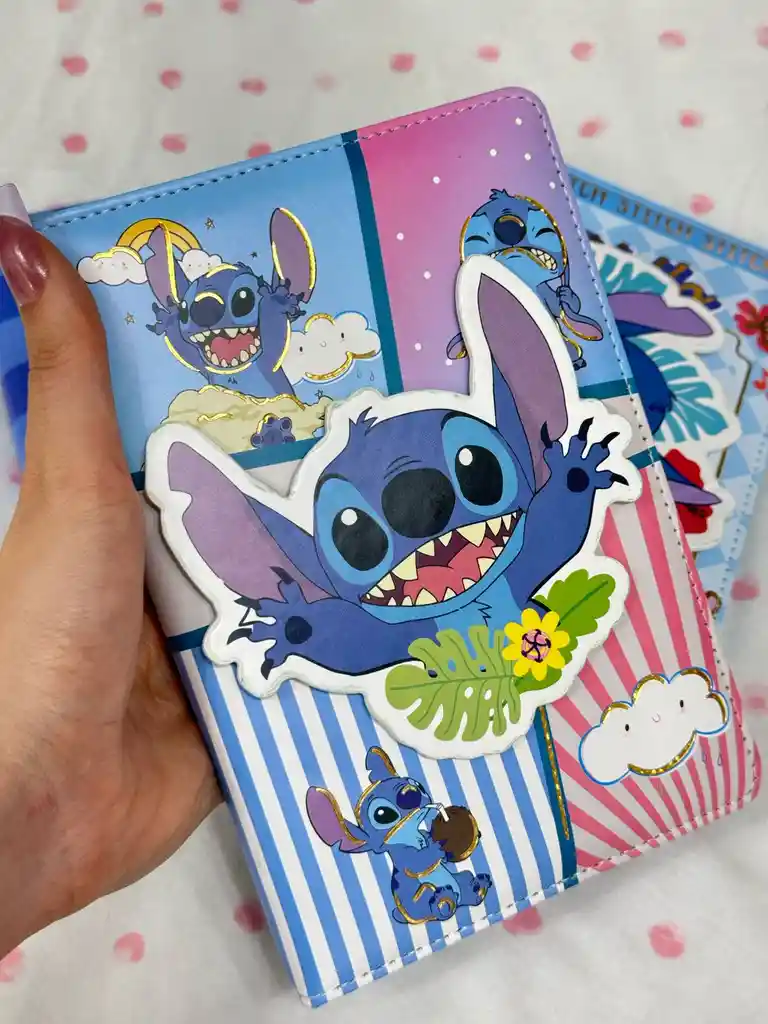 Libreta De Stitch Flores