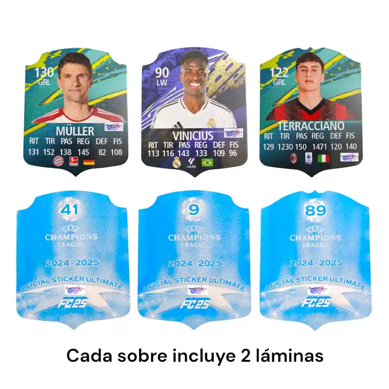 50 Cartas + 100 Láminas Coleccionables Fútbol Fifa Mobile
