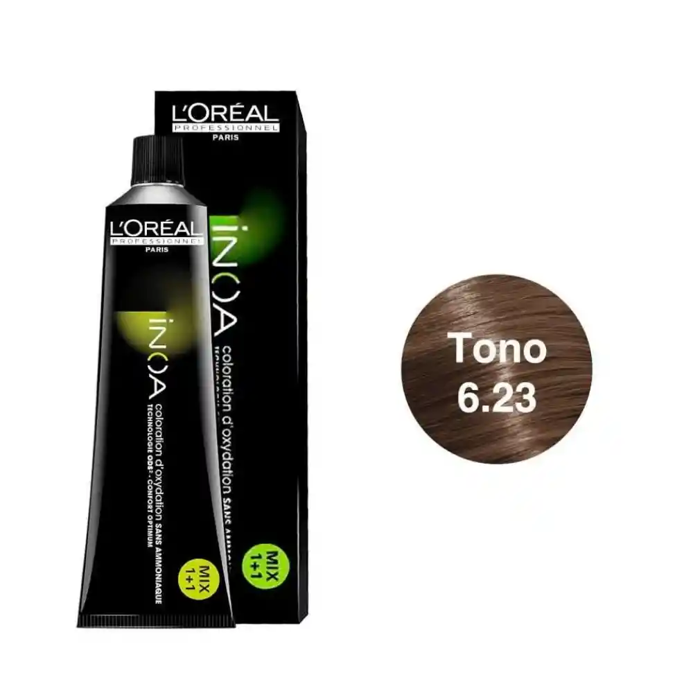 Inoa Tinte Sin Amoniaco Rubio Oscuro Irisado Dorado#6.23 60ml